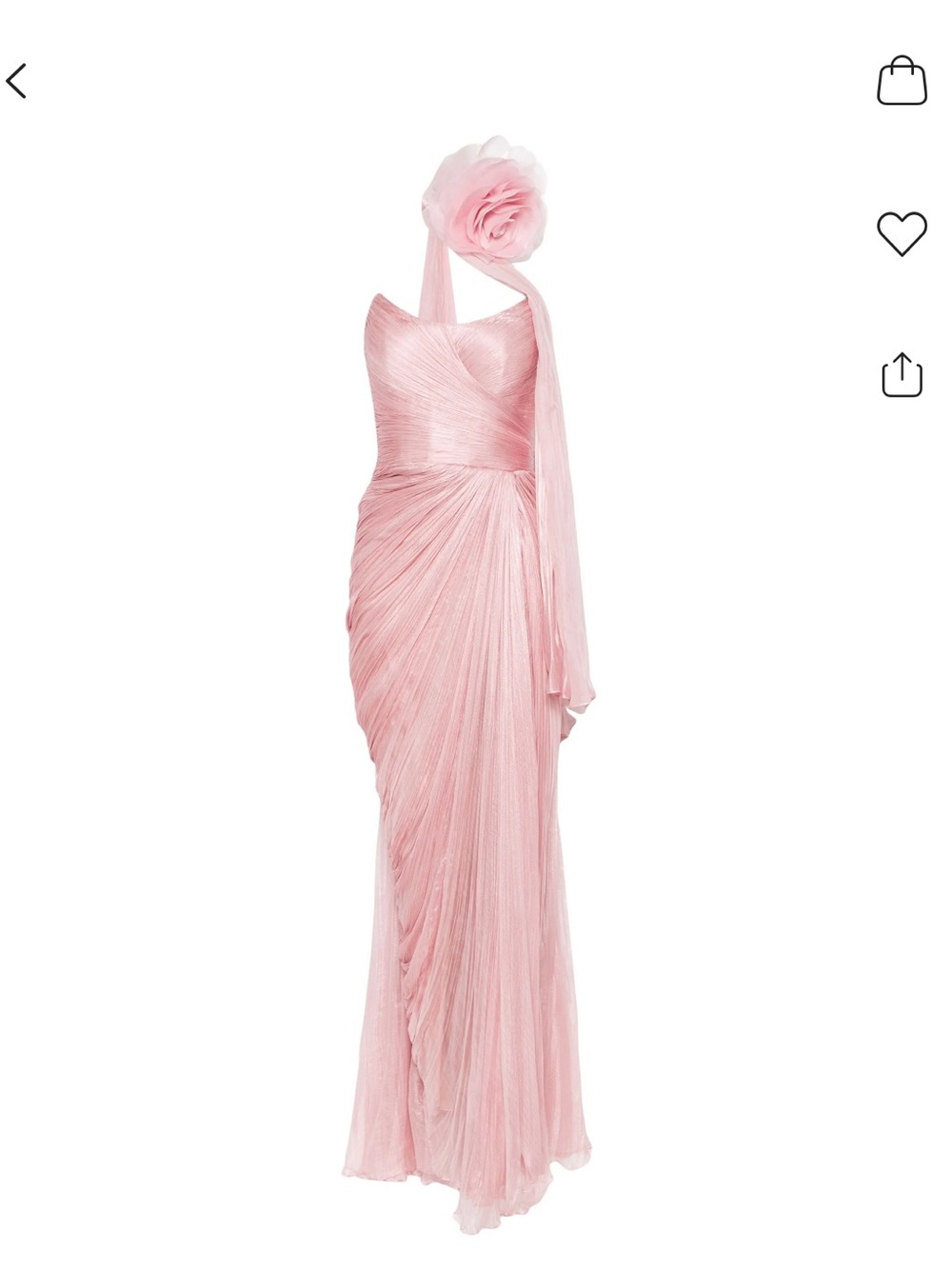 Elegant Pink One-Shoulder Evening Gown with Floral Accent